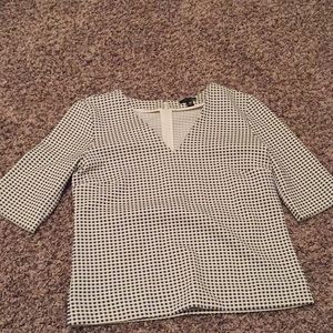 Ann Taylor Navy/White Blouse